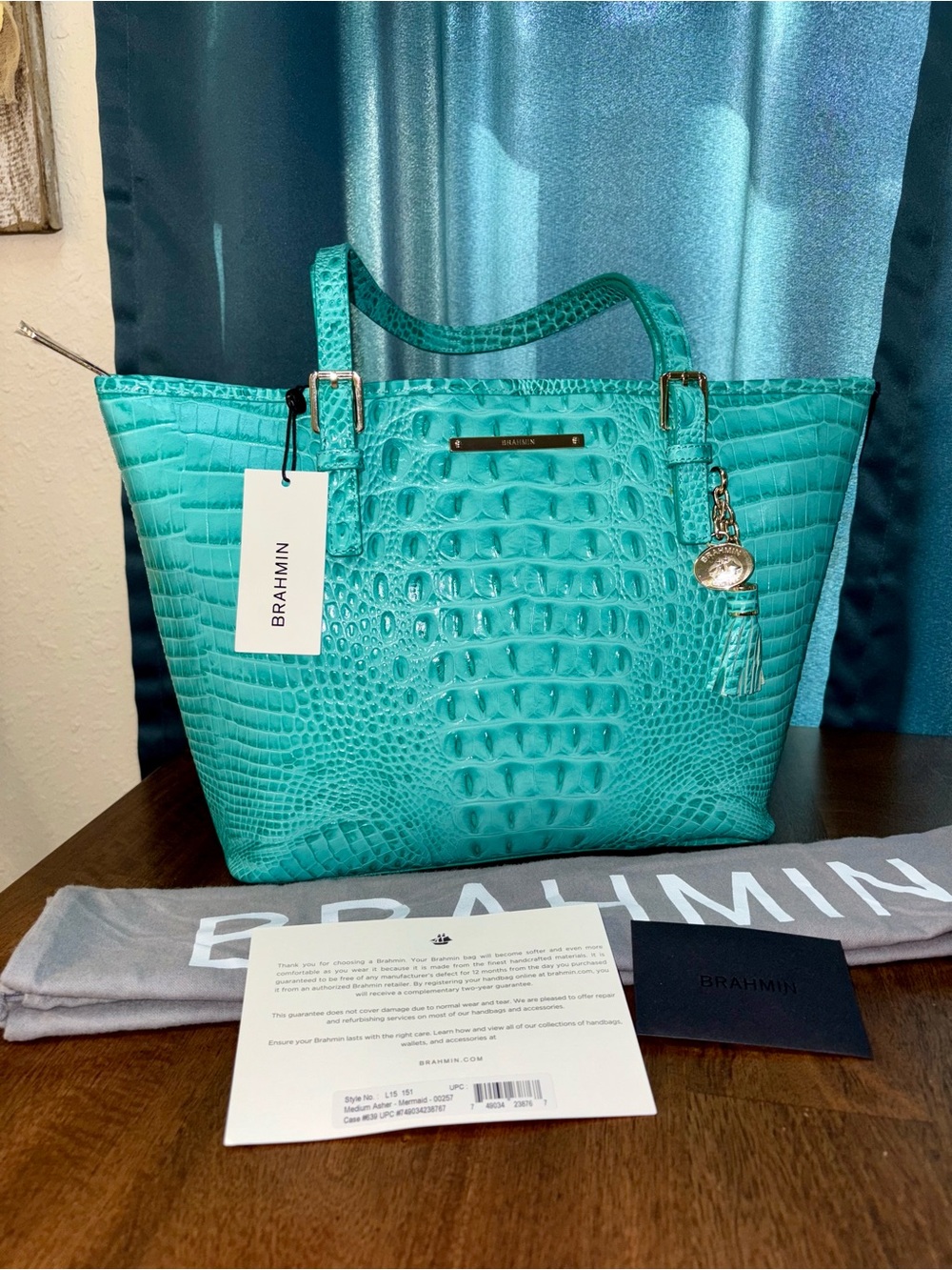Brahmin NWT Md Asher - Mermaid - First Release - Blue/Green - Glossy - Picture 2 of 16